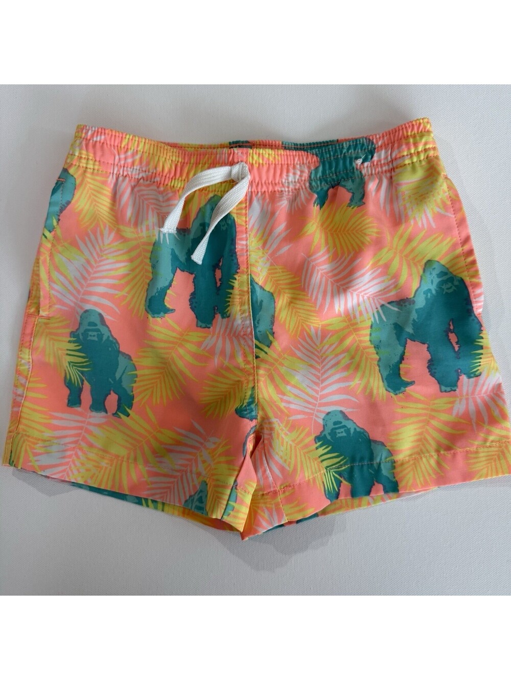 Chubbies Kids Swim Trunks 4T Pink Gorilla Tropical Print Lined Board Shorts